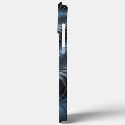 Kunststof Blauw Grijs 3D Fractal Art Modern Abstra Case-Mate iPhone Case (Achterkant / Links)