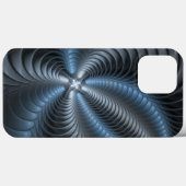 Kunststof Blauw Grijs 3D Fractal Art Modern Abstra Case-Mate iPhone Case (Achterkant (horizontaal))