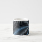 Kunststof Blauw Grijs 3D Fractal Art Modern Abstra Espresso Kop (Voorkant)