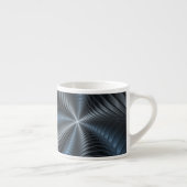 Kunststof Blauw Grijs 3D Fractal Art Modern Abstra Espresso Kop (Rechts)