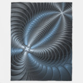 Kunststof Blauw Grijs 3D Fractal Art Modern Abstra Fleece Deken (Voorkant)