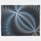 Kunststof Blauw Grijs 3D Fractal Art Modern Abstra Fleece Deken (Voorkant (Horizontaal))