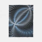 Kunststof Blauw Grijs 3D Fractal Art Modern Abstra Fleece Deken (Voorkant)