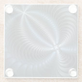 Kunststof Blauw Grijs 3D Fractal Art Modern Abstra Glazen Onderzetter (Achterkant)