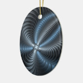 Kunststof Blauw Grijs 3D Fractal Art Modern Abstra Keramisch Ornament (Links)