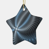 Kunststof Blauw Grijs 3D Fractal Art Modern Abstra Keramisch Ornament (Links)