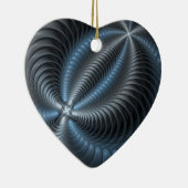 Kunststof Blauw Grijs 3D Fractal Art Modern Abstra Keramisch Ornament (Rechts)