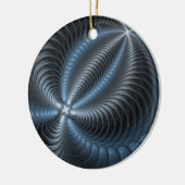 Kunststof Blauw Grijs 3D Fractal Art Modern Abstra Keramisch Ornament (Links)