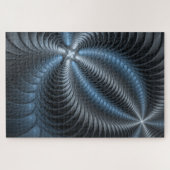 Kunststof Blauw Grijs 3D Fractal Art Modern Abstra Legpuzzel (Horizontaal)