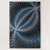 Kunststof Blauw Grijs 3D Fractal Art Modern Abstra Legpuzzel (Verticaal)