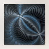 Kunststof Blauw Grijs 3D Fractal Art Modern Abstra Legpuzzel (Horizontaal)