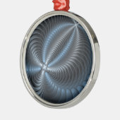 Kunststof Blauw Grijs 3D Fractal Art Modern Abstra Metalen Ornament (Links)