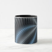 Kunststof Blauw Grijs 3D Fractal Art Modern Abstra Mok (Midden)