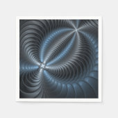 Kunststof Blauw Grijs 3D Fractal Art Modern Abstra Servet (Voorkant)