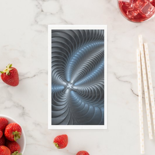 Kunststof Blauw Grijs 3D Fractal Art Modern Abstra Servet (Insitu)