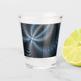 Kunststof Blauw Grijs 3D Fractal Art Modern Abstra Shot Glas