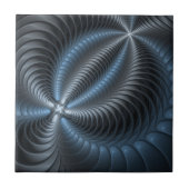 Kunststof Blauw Grijs 3D Fractal Art Modern Abstra Tegeltje (Voorkant)