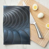 Kunststof Blauw Grijs 3D Fractal Art Modern Abstra Theedoek (Quarter Fold)