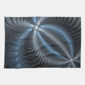 Kunststof Blauw Grijs 3D Fractal Art Modern Abstra Theedoek (Horizontaal)