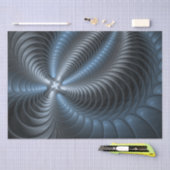 Kunststof Blauw Grijs 3D Fractal Art Modern Abstra Tissuepapier (Craft)