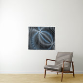 Kunststof Blauw Grijs 3D Fractal Art Modern Abstra Wandkleed (In Situ (horizontaal))