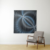 Kunststof Blauw Grijs 3D Fractal Art Modern Abstra Wandkleed (In Situ (horizontaal))