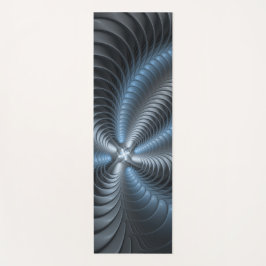 Kunststof Blauw Grijs 3D Fractal Art Modern Abstra Yogamat