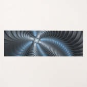 Kunststof Blauw Grijs 3D Fractal Art Modern Abstra Yogamat (Voorkant (horizontaal))