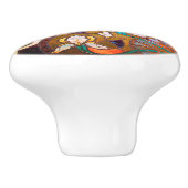 Kunststof bloem keramische knop (Zijkant)