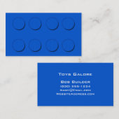 Kunststof bouwsteen (blauw) visitekaartje (Voorkant / Achterkant)