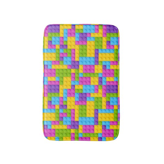 Kunststof bouwstenen patroon badmat (Voorkant Verticaal)