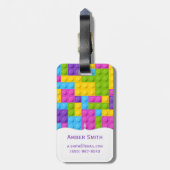 Kunststof bouwstenen patroon bagagelabel (Achterkant verticaal)