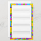 Kunststof bouwstenen patroon briefpapier (Voorkant / Achterkant)