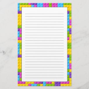 Kunststof bouwstenen patroon briefpapier