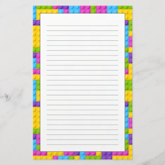 Kunststof bouwstenen patroon briefpapier (Voorkant)