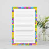 Kunststof bouwstenen patroon briefpapier (Staand voorkant)