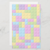 Kunststof bouwstenen patroon briefpapier (Voorkant / Achterkant)