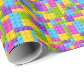 Kunststof bouwstenen patroon cadeaupapier (Rol Hoek)