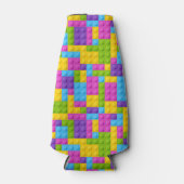 Kunststof bouwstenen patroon flesjeskoeler (Voorkant)