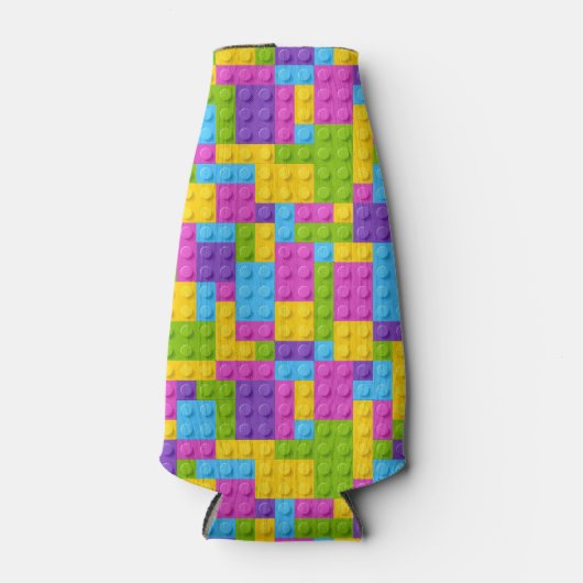 Kunststof bouwstenen patroon flesjeskoeler (Voorkant)