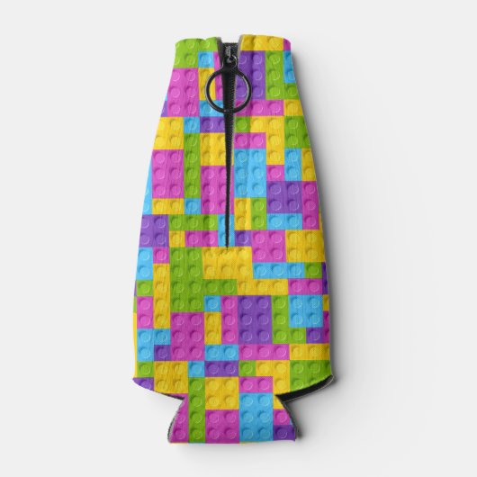 Kunststof bouwstenen patroon flesjeskoeler (Achterkant)