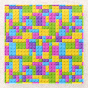 Kunststof bouwstenen patroon glazen onderzetter