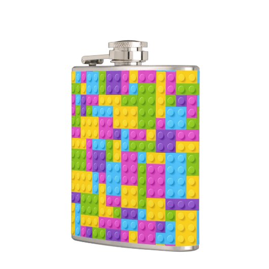 Kunststof bouwstenen patroon heupfles (Links)