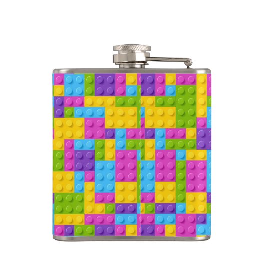 Kunststof bouwstenen patroon heupfles (Achterkant)