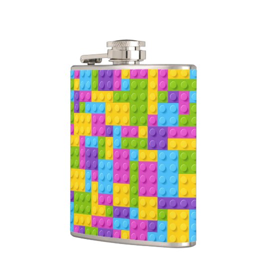 Kunststof bouwstenen patroon heupfles (Links)