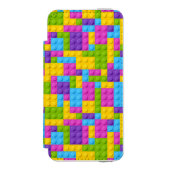 Kunststof bouwstenen patroon incipio iPhone portemonnee hoesje (Voorkant Agenda)
