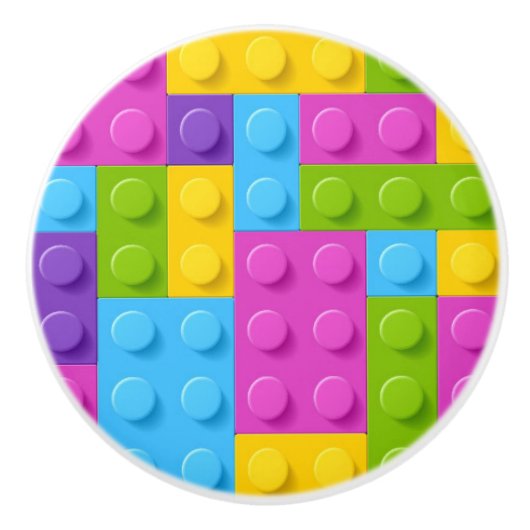 Kunststof bouwstenen patroon keramische knop (Voorkant)