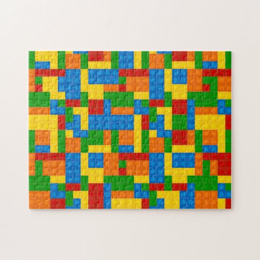 Kunststof bouwstenen patroon legpuzzel (Horizontaal)