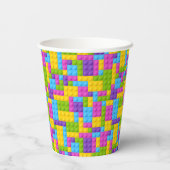 Kunststof bouwstenen patroon papieren bekers (Achterkant)