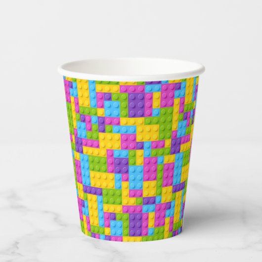 Kunststof bouwstenen patroon papieren bekers (Achterkant)